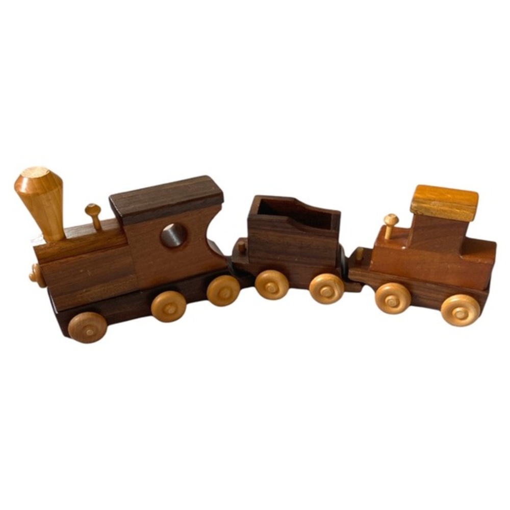 VINTAGE Handmade Toy Train Wood Wooden Montessori Waldorf Classic Baby Kids